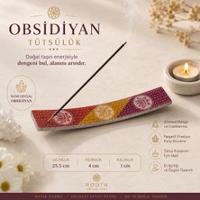 İki Yedi Konsept Obsidiyan Taş Tütsülük, Dekoratif Tütsü Tabağı, Meditasyon Aksesuarı, Yoga ve Ev Dekoru