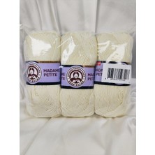 Ören Bayan Madame Petite Antipilling Kirli Beyaz El Örgü Ipi (3 Adet) (Amigurumi Ipi) - Renk: 005