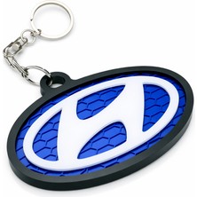 3D Baskı Zamanı 3D Baskı Hyundai Logo Anahtarlık – Petek Desenli Premium Araba Anahtarlığı | Mavi Siyah Otomotiv Aksesuar