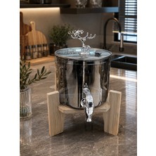 Morponi Gümüş Başlıklı Geyik Figürlü Lüx Füme Şerbetlik & Sebil 2.5 Litre