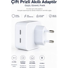 Erdmsp 35W Çift Usb-C Bağlantı Noktalı Güç Adaptörü Tek Adaptör Çift Güç Profesyonel Güç Yönetimi