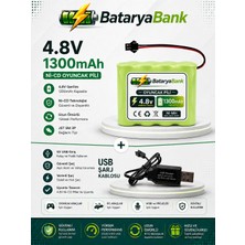4.8V 1300MAH Oyuncak Araba Pili Siyah Soket + USB Şarj Cihazı | Rc Araç Batarya Seti