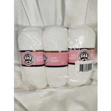 Ören Bayan Lux Baby Beyaz El Örgü Ipi Art NO:3010 - Nm:3.4 - 100GR. 340MT. (3 Adet) - Renk: 111