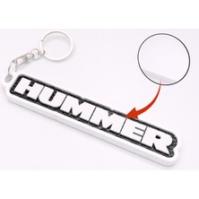 3D Baskı Zamanı 3D Baskı Hummer Yazılı Anahtarlık – Siyah Beyaz Off-Road Tasarım, Arazi Aracı Temalı Dekoratif Anahtarlık