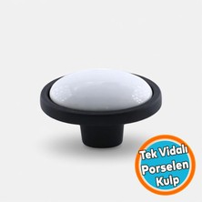 Nzb Porselen Siyah Kulp Düğme Çekmece Mutfak Mobilya Dolabı Dolap Kulpu Kulbu Metal Kulpları