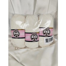 Ören Bayan Lux Baby Ekru El Örgü Ipi Art NO:3010 - Nm:3.4 - 100GR. 340MT. (3 Adet) - Renk: 004