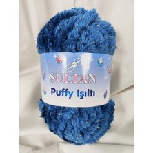 Sultan Puffy Işıltı Mavi El Örgü Ipi 100GR. 100MT.(1 Adet) - Renk: 1723