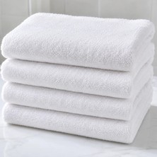 Orbit 2'li 50X90 cm Beyaz Eponj El ve Yüz Havlusu 390 Gr/m² Yumuşak Bukleli Düz Desensiz Banyo Misafir Kuaför Otel Tipi Günlük Havlu