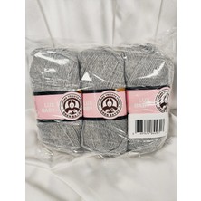Ören Bayan Lux Baby Gri El Örgü Ipi Art NO:3010 - Nm:3.4 - 100GR. 340MT. (3 Adet) - Renk: 007