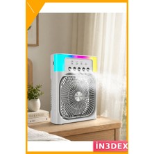 İn3dex Taşınabilir Mini Klima Fan USB Şarjlı Serinletici Nemlendirici Rgb Işıklı