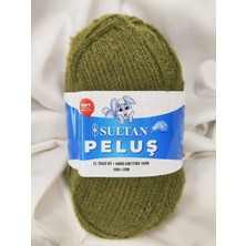 Sultan Peluş Haki Yeşil El Örgü Ipi 100GR. 120MT.(1 Adet) - Renk: 2354