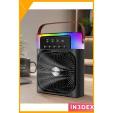 İn3dex Mini Klima Nemlendirici Sprey Fan USB Şarjlı Rgb Işıklı Taşınabilir