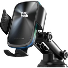MOB Nettech NT-CHC31 15W Kablosuz Şarjlı Vantuzlu Araç Telefon Tutucu (Cama Yapışan)