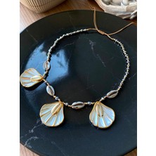 Store By Dilara Aria Gold Silver Deniz Kabuğu Midye Detaylı Kadın Kolye