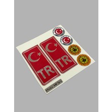 Oto Süslen 3 D Kabartmalı Sticker Plaka Seti Tr
