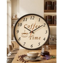 3D Oyuncak Dünyası Coffee Time Tasarımlı Dekoratif Mutfak Duvar Saati 24CMX24CM