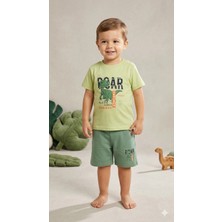 Breeze Erkek Çocuk Dinazor Baskılı Şortlu Takım  BRE-22785