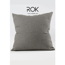 Rokfab Kazayağı Desenli Kırlent Kılıfı 45X45 cm Dekoratif Yastık Kılıfı