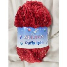 Sultan Puffy Işıltı Kırmızı El Örgü Ipi 100GR. 100MT.(1 Adet) - Renk: 1720