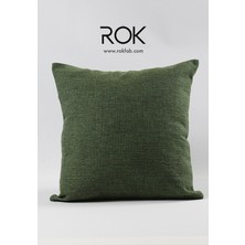 Rokfab Yeşil Kırlent Kılıfı 45X45 cm Dekoratif Yastık Kılıfı