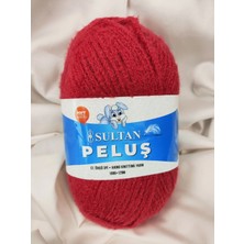 Sultan Peluş Koyu Kırmızı El Örgü Ipi 100GR. 120MT.(1 Adet) - Renk: 2289