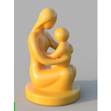 3D Baskı Zamanı Minimalist Ebeveyn ve Bebek Heykelciği – Çocuk Odası & Kitaplık Dekoru