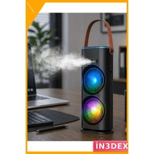 İn3dex Çift Başlıklı Taşınabilir Fan Rgb Işıklı Sprey Nemlendiricili Masaüstü Serinletici