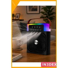 İn3dex Masaüstü Soğutucu Sprey Fan 3 Kademeli Hız Rgb Işıklı USB Siyah