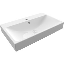 Bocchi Scala Tezgah Üstü Lavabo 80 cm Parlak Beyaz