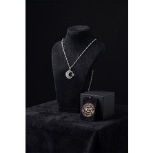 Roza Silver 925 Ayar Geleneksel Telkari El Işçiliği Ay Yıldız Gümüş Kolye (22X25MM)