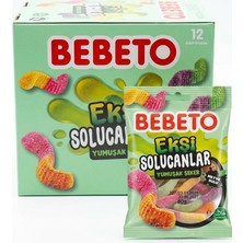 Bebeto Ekşi Solucan Yumuşak Şeker Jelibon 80 G  12 Adet