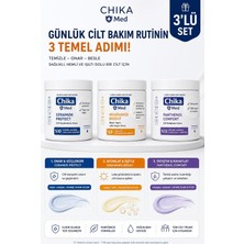 Chika Med + Aydınlatıcı Bakım Seti – Niacinamide Bright + Panthenol Comfort + Ceramide Protect 3’lü Set | Eşit Cilt Tonu & Işıltılı Görünüm & Onarıcı Etki