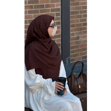 Qalortex Scarf Premium Jakarlı Sare B.boy Eşarp-Acı Kahve