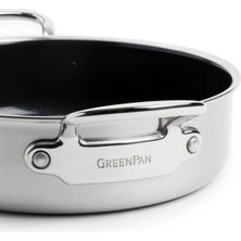 Greenpan Premiere 26 cm Basık Tencere | Thermolon™ Seramik Yüzey | Pfas Içermez | Paslanmaz Çelik | Kapaklı |