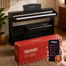 Rennes CL-340BK Tuş Hassasiyetli 88 Tuş Dijital Piyano Profesyonel Siyah