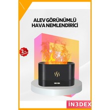 İn3dex Alev Görünümlü Hava Nemlendirici Kumandalı LED Işıklı Aromatik Difüzör