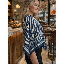 Tarzını Seç Mavi Zebra Fular / Bandana / Aksesuar / Şal / Eşarp 70X70