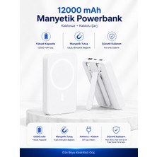 Erdmsp 12000MAH Hem Kablolu Hem De Kablosuz Şarj Destekli Powerbank Her An Hazır Enerji