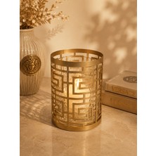 Atak Hediyelik Dekoratif Versace Formunda Kristal Metal Silindir Mumluk