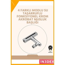 İn3dex 4'ü 1 Arada Döner Musluk Başlığı Şelale ve Kabarcık Akış