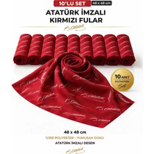 Tarzını Seç 10’lu Kırmızı Atatürk Imzalı Bandana / Fular Set