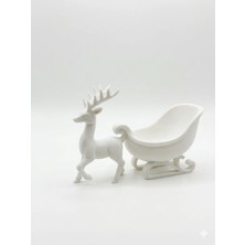 3Dikili Design 3D Baskı Geyik ve Kızak Dekoratif Obje – Çok Amaçlı Takı Düzenleyici & Aksesuar Standı 19X13CM