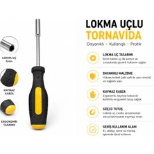 Nealdin 6 mm Lokma Uçlu Tornavida 190 mm | Ergonomik Kaymaz Saplı
