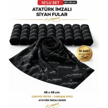 Tarzını Seç 10’lu Siyah Atatürk Imzalı Bandana / Fular Set