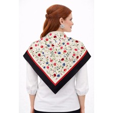 Tarzını Seç Siyah Gül Fular / Bandana / Aksesuar / Şal / Eşarp 70X70