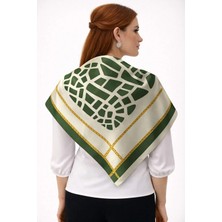 Tarzını Seç Yeşil Mozaik Zincir Fular / Bandana / Aksesuar / Eşarp 90X90 cm
