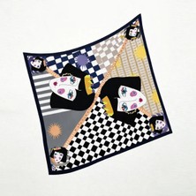 Tarzını Seç Lacivert Queen Fular / Bandana / Aksesuar / Eşarp 90X90 cm