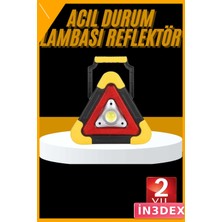 İn3dex Güneş Enerjili Şarjlı Ikaz Lambası 500 Lumen Çok Fonksiyonlu Reflektör