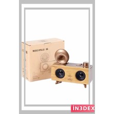 İn3dex Nostaljik Gramofon Tasarım Bluetooth Hoparlör Fm Radyo Çok Fonksiyonlu