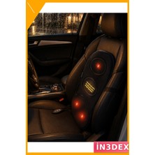 İn3dex Titreşimli Masaj Minderi Isı Fonksiyonlu Bel ve Sırt Rahatlatıcı Koltuk Minderi